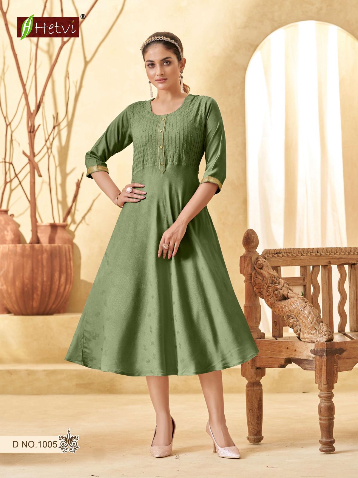Rashmika By Hetvi Rayon Weaving Umbrella Designer Kurtis Wholesale Price In Surat
